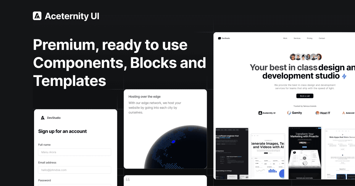 Aceternity UI product screenshot